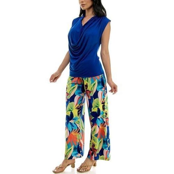 Women\'s Wide Leg Pull On Dty Knit Pant With Elastic Waist And Self Adjustable🌟